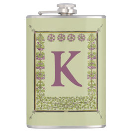 Vintage Monogram Brev Blommigt Ram Nouveau Fickplunta