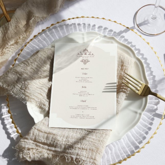 Vintage Monogram | Bröllop Menu Meny (Skapare uppladdad)