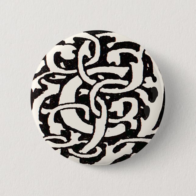 Vintage Monogram C Art Nouveau Bokstav Knapp (Framsida)