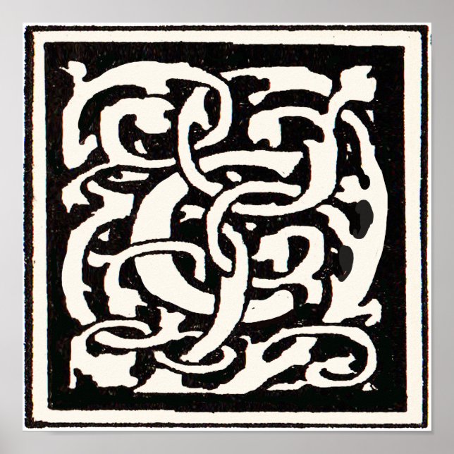 Vintage Monogram C Art Nouveau Bokstav Poster (Framsidan)