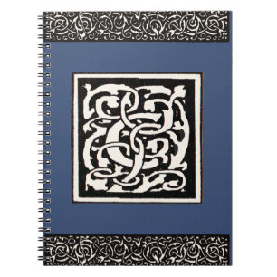 Vintage Monogram C Art nouveau Brev Anteckningsbok