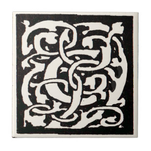 Vintage Monogram C Art nouveau Brev Kakelplatta