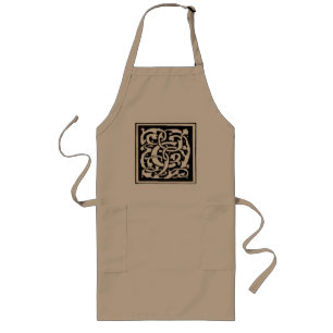 Vintage Monogram C Art nouveau Brev Långt Förkläde