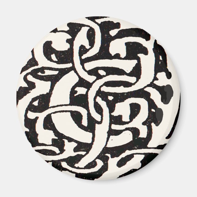 Vintage Monogram C Art nouveau Brev Magnet (Framsidan)