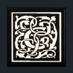 Vintage Monogram C Art nouveau Brev Minnesask<br><div class="desc">Art nouveau Brev - Monogram från rörelsen Arts & Crafts Denna brev C är ett robust monogram C omgivet av ett handdraget vinrankat mönster,  som första gången publicerades 1901 i konst- och hantverksrörelsen stil i art nouveau mönster.</div>