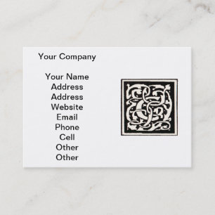 Vintage Monogram C Art nouveau Brev Visitkort