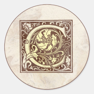 Vintage Monogram C Runt Klistermärke