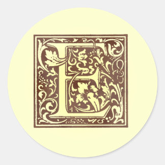 Vintage Monogram E Runt Klistermärke