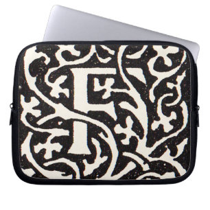 Vintage Monogram F Art nouveau Brev Laptop Fodral
