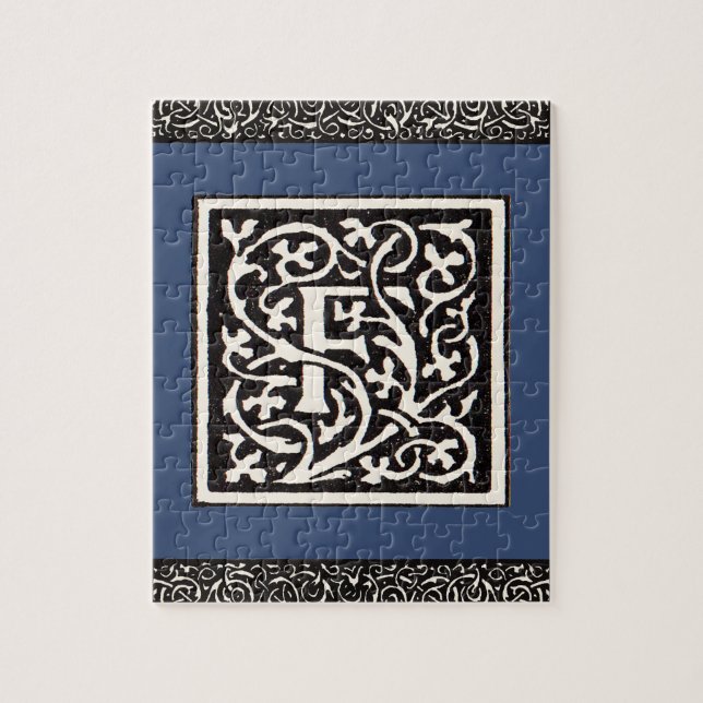 Vintage Monogram F Art nouveau Brev Pussel (Vertikal)