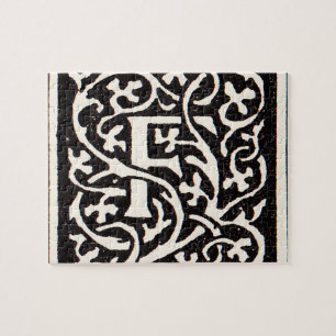 Vintage Monogram F Art nouveau Brev Pussel