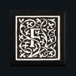 Vintage Monogram F Art nouveau Brev Smyckeskrin<br><div class="desc">Art nouveau Brev - Monogram från rörelsen för konst och hantverk Denna brev är ett underbart, robust monogram som skapades 1901 och som publicerades i en uppsättning bokar. Monogrammet F är omgivet av ett underbart, handritat mönster, i hög grad i stil i mönster i art nouveau i stil vid den...</div>