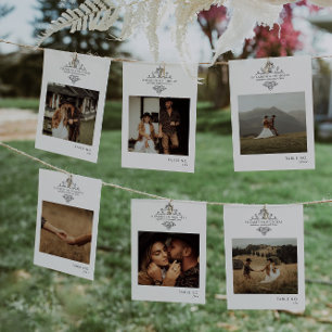 Vintage Monogram-fotografi   Bordnummerkort Bordsnummer