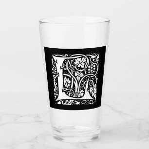 Vintage Monogram L Art nouveau Glaskopp
