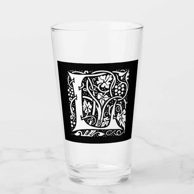 Vintage Monogram L Art nouveau Glaskopp (Framsida)