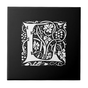Vintage Monogram L Art nouveau Kakelplatta
