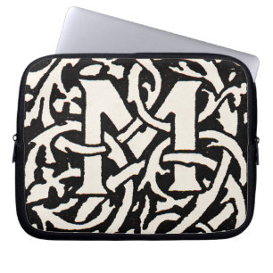 Vintage Monogram M Art nouveau Brev Laptop Fodral