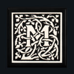 Vintage Monogram M Art nouveau Brev Minnesask<br><div class="desc">Art nouveau Brev - Monogram från rörelsen för konst och hantverk Denna brev M är ett underbart muggelmonogram M som skapades 1901 och som publicerades i en uppsättning bokar. Monogrammet M är omgivet av ett underbart, handritat mönster, i hög grad stil i art nouveau mönster i stil vid den tidpunkten,...</div>