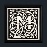 Vintage Monogram M Art nouveau Brev Minnesask<br><div class="desc">Art nouveau Brev - Monogram från rörelsen för konst och hantverk Denna brev M är ett underbart muggelmonogram M som skapades 1901 och som publicerades i en uppsättning bokar. Monogrammet M är omgivet av ett underbart, handritat mönster, i hög grad stil i art nouveau mönster i stil vid den tidpunkten,...</div>