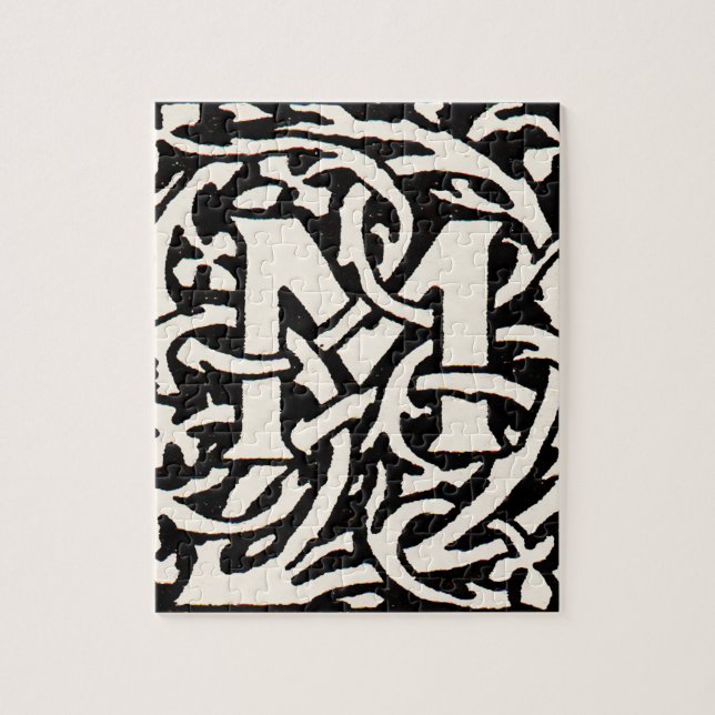 Vintage Monogram M Art nouveau Brev Pussel (Vertikal)