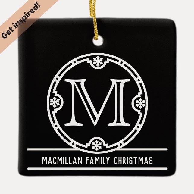 Vintage Monogram nr 2 Julgransprydnad Keramik (Skapare uppladdad)