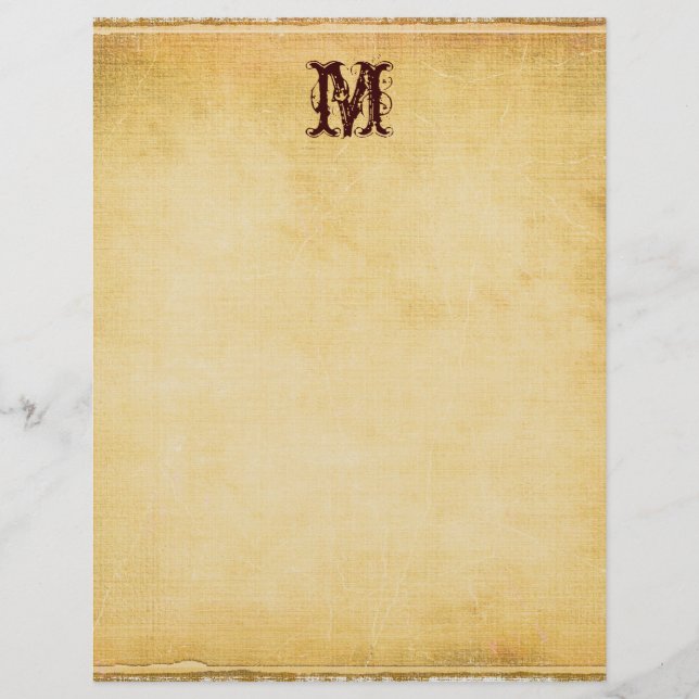 Vintage Monogram Parchment Papper (Framsida)
