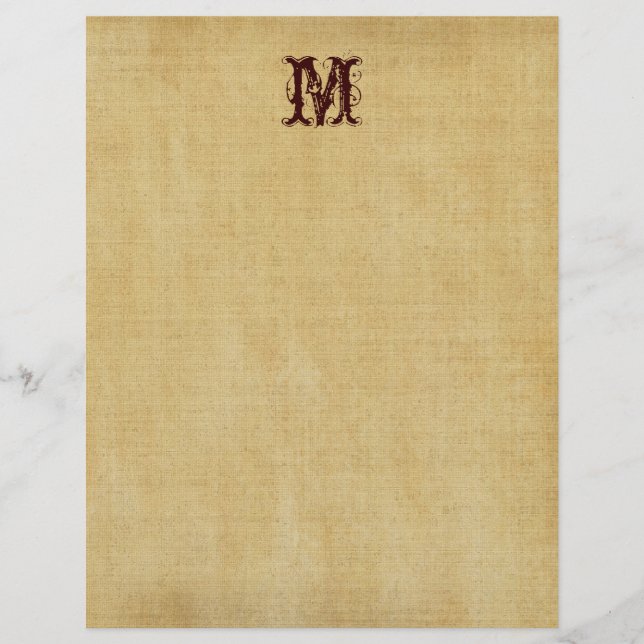 Vintage Monogram Pergamentpapper (Framsida)
