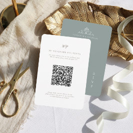 Vintage Monogram | QR-kod för bröllopsbekräftelse OSA Kort