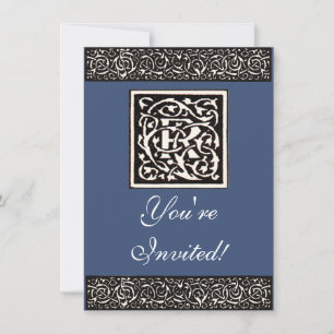 Vintage Monogram R Art Nouveau Inbjudningar