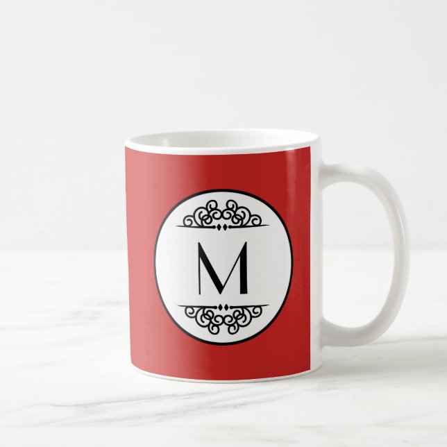 Vintage Monogram Röd - Mugg (Höger)