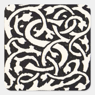 Vintage Monogram S Art Nouveau-bokstav Fyrkantigt Klistermärke
