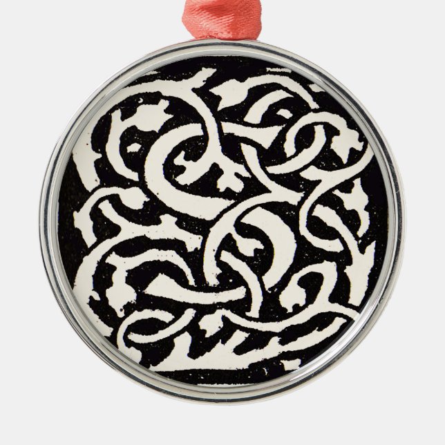 Vintage Monogram S Art nouveau Brev Julgransprydnad Metall (Framsidan)