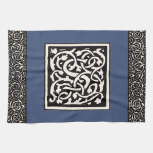 Vintage Monogram S Art nouveau Brev Kökshandduk