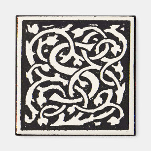 Vintage Monogram S Art nouveau Brev Magnet