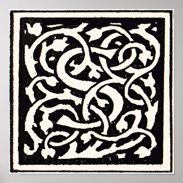 Vintage Monogram S Art nouveau Brev Poster (Framsidan)