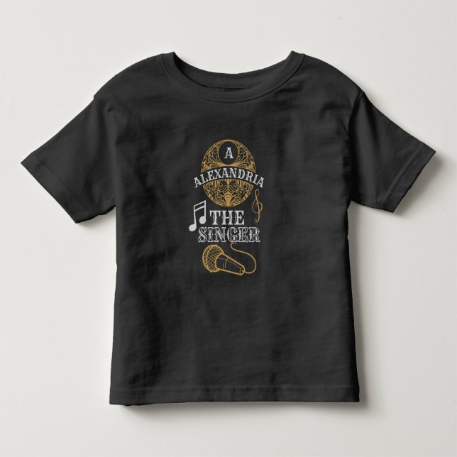 Vintage Monogram sångare rolig musik mikrofon T Shirt (Framsida)