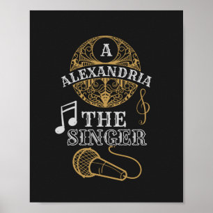 Vintage Monogram sångmusikmikrofon Poster
