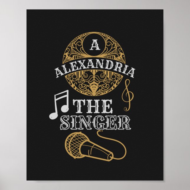 Vintage Monogram sångmusikmikrofon Poster (Framsidan)