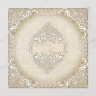 Vintage Monogram Snöre Vild Rosa ros Swirl Formell Inbjudningar