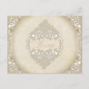 Vintage Monogram Snöre Vild Rosa ros Swirl Formell OSA Kort