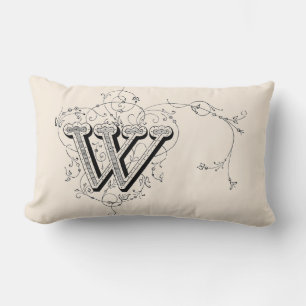 Vintage Monogram "W" Lumbarkudde