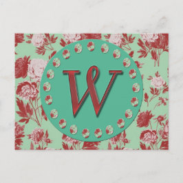 Vintage Monogram W Vykort