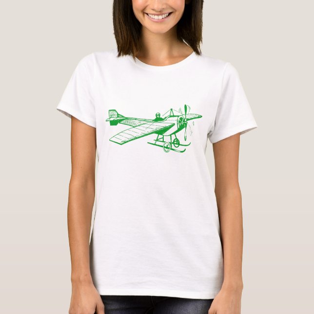 Vintage Monoplan - Grönt av gräs Tee Shirt (Framsida)
