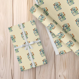 Vintage mönster av blommor och fjärilar presentpapper