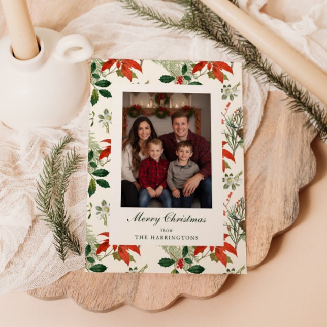 Vintage Mönster av Julgrönt Julkort (Skapare uppladdad)