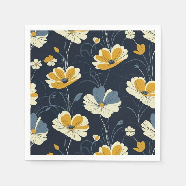 Vintage mönster, blommigt för elegant pappersservett (Framsidan)