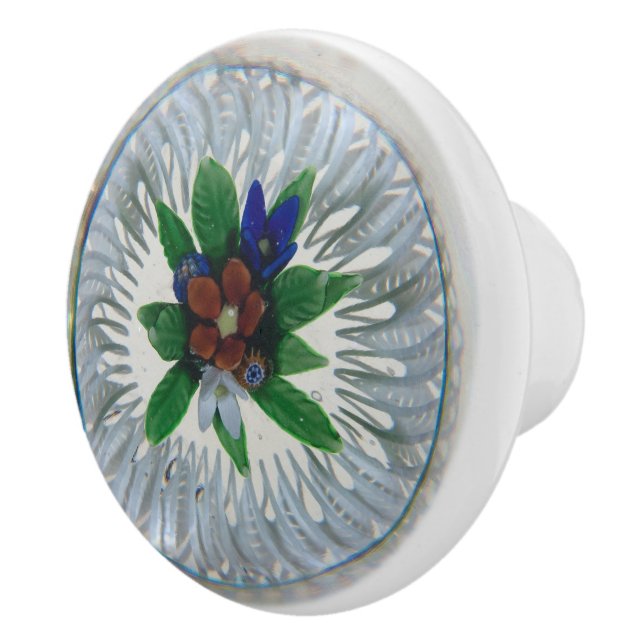 Vintage Mönster Center Red Flower Knopp (Höger)