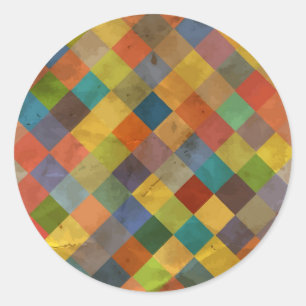 Vintage mönster. Geometriskt. Runt Klistermärke