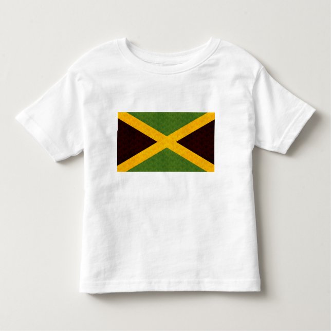 Vintage Mönster Jamaican Flagga T Shirt (Framsida)