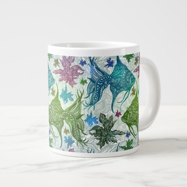 Vintage Mönster Jumbo Mugg (Framsida höger)